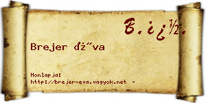 Brejer Éva névjegykártya